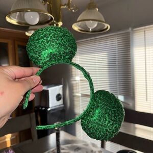Green Sequin Mouse Ears Headband